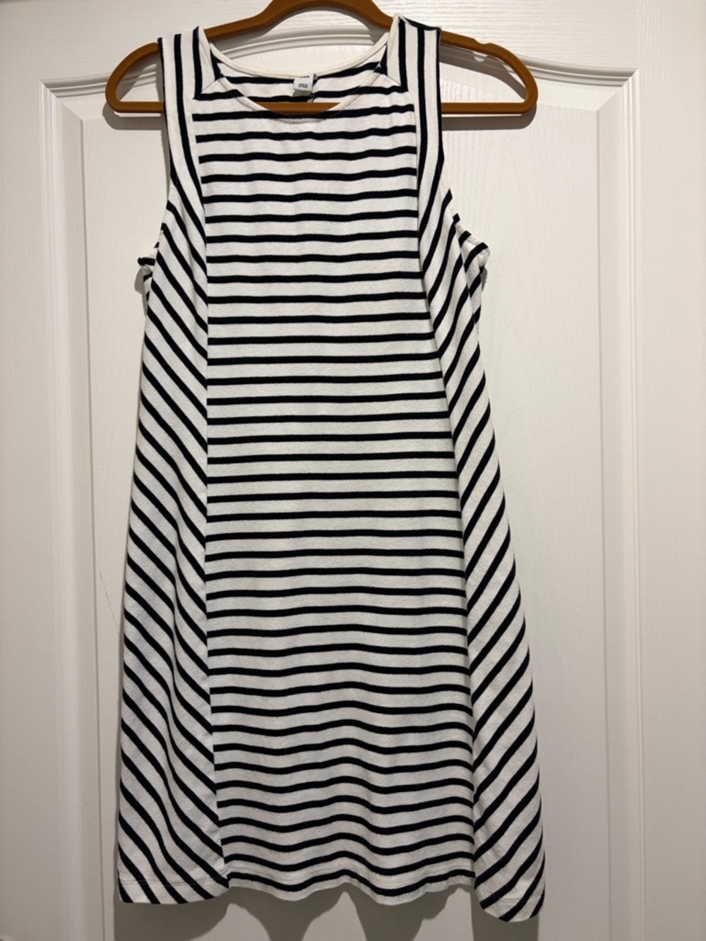 Old Navy Black and White Striped Midi Dress